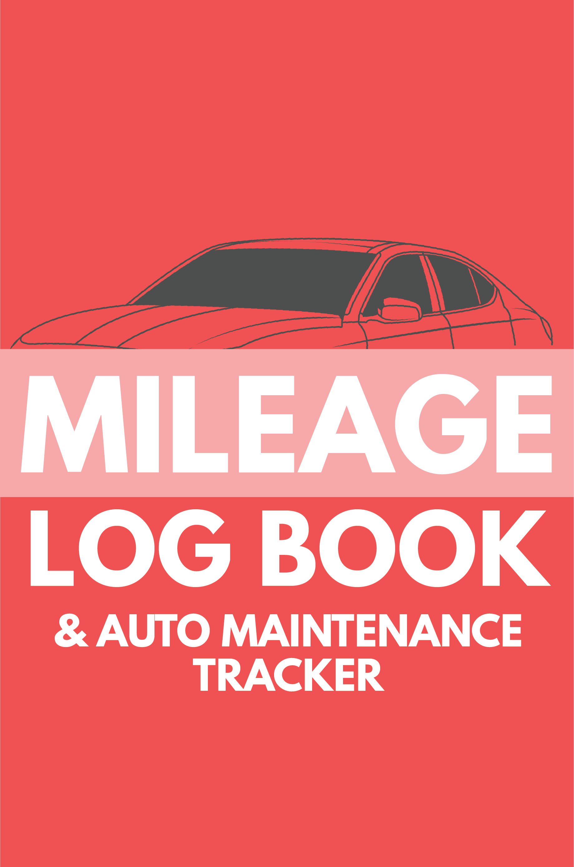 Mileage Log Book & Auto Maintenance Tracker (red)